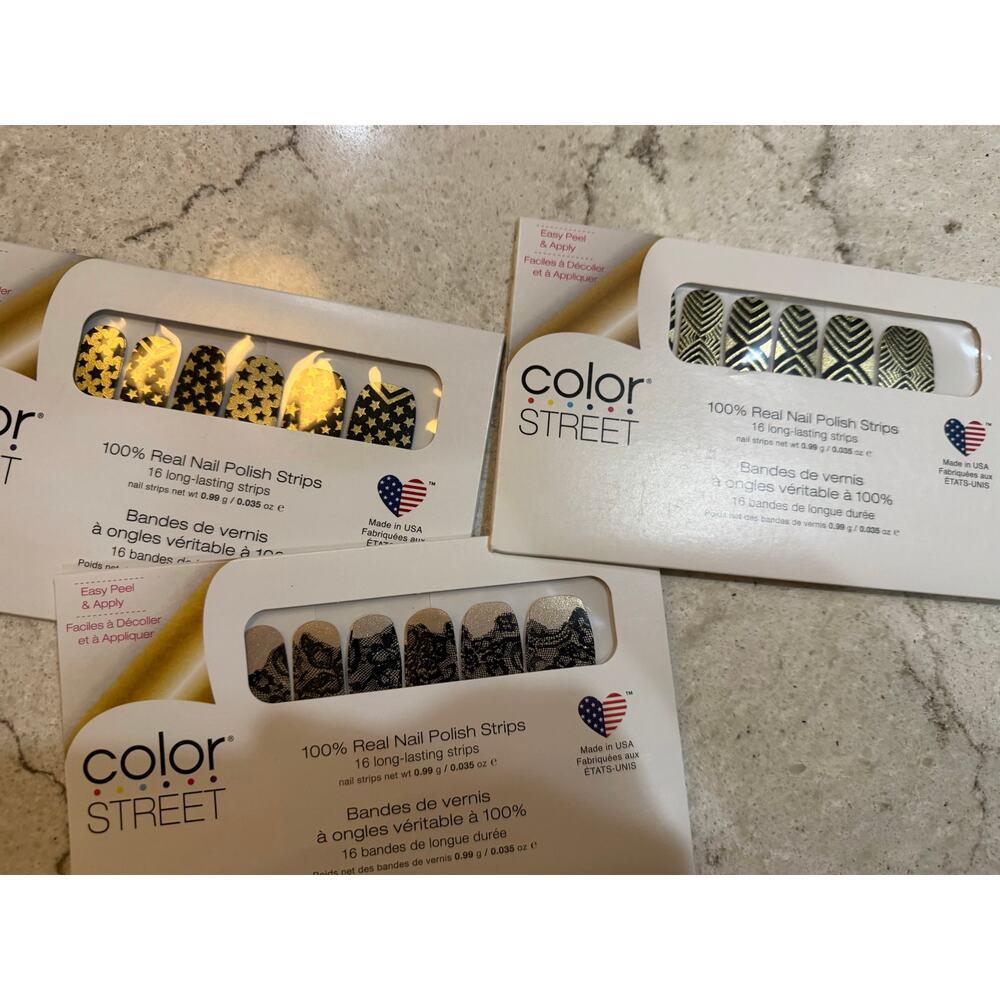 Color Street Nail Polish Strips-   Salute to You, Lacey Business & Drop the Ball
